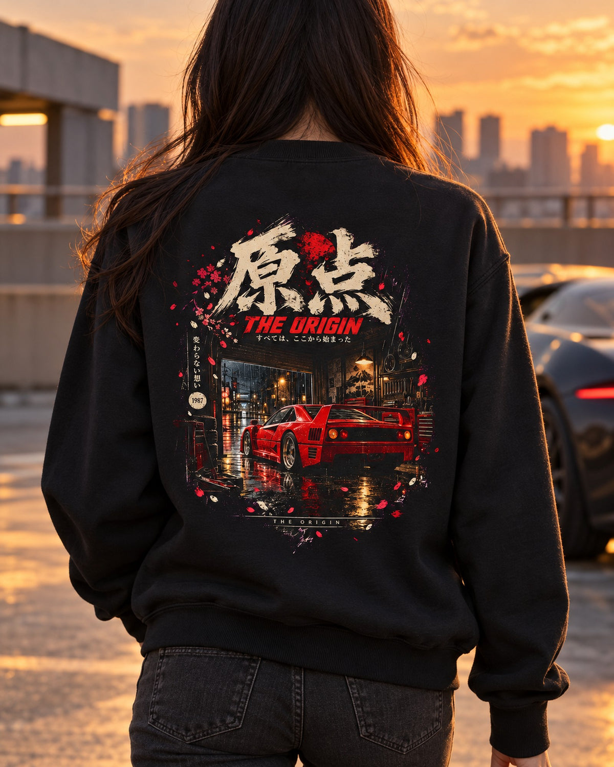 Ferrari F40 The Origin Shirt, Hoodie & More Crewneck Black worn hero