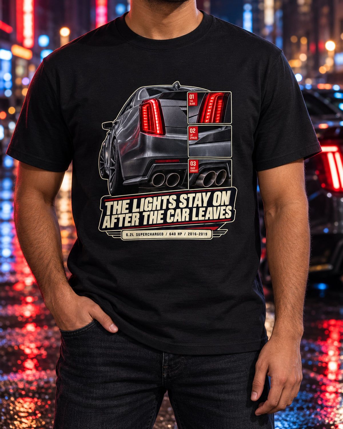 2016-19 Cadillac CTS-V Rear Taillight Macro Shirt, Car Guy Gift T-Shirt Black worn hero
