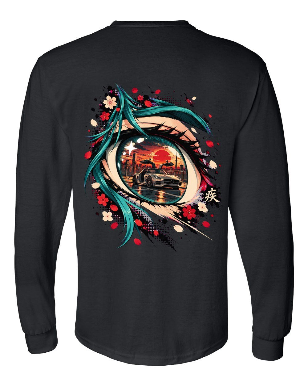 Mercedes-Benz SLS AMG Anime Girl Long Sleeve Black back