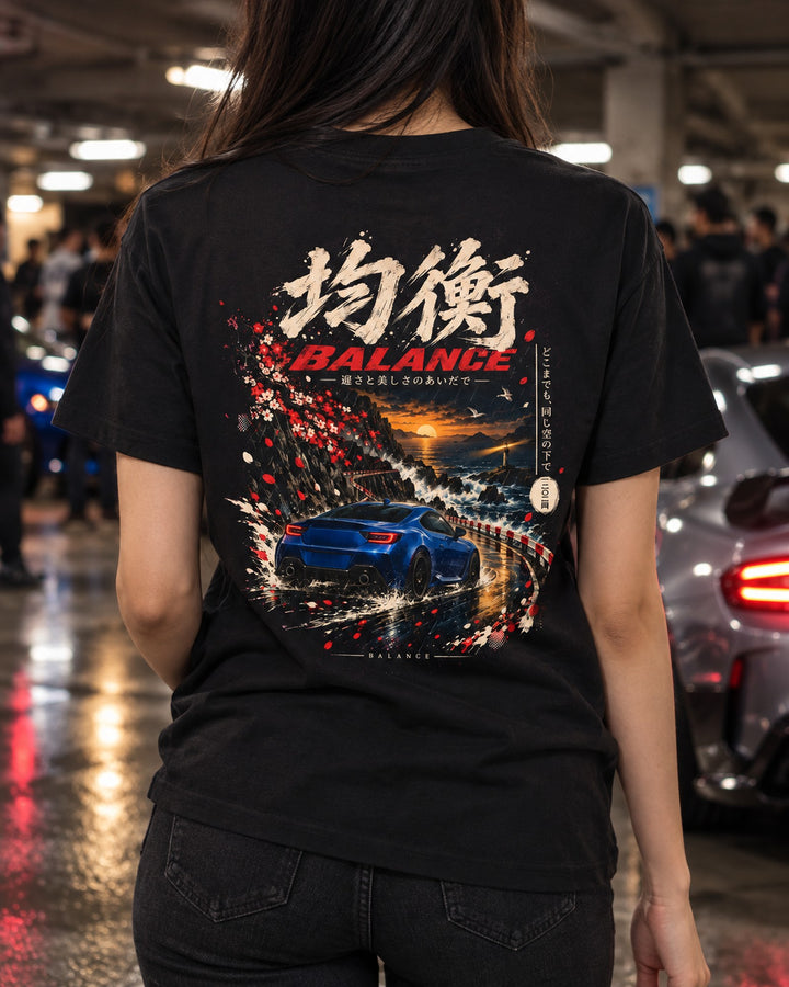 Subaru BRZ Balance Shirt, Hoodie & More T-Shirt Black worn hero