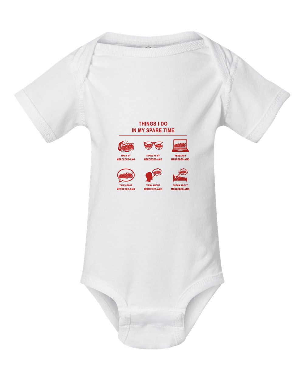 Mercedes-AMG Things I Do Baby Onesie White front