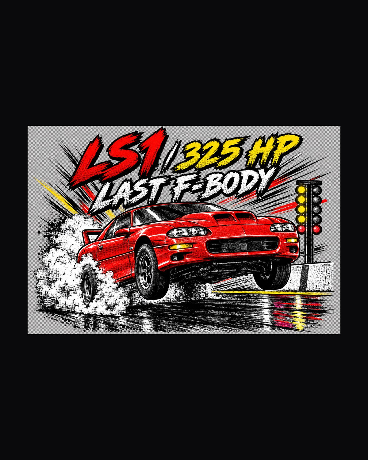 2002 Camaro SS LS1 Retro Manga Panel Tee, Last F-Body design only