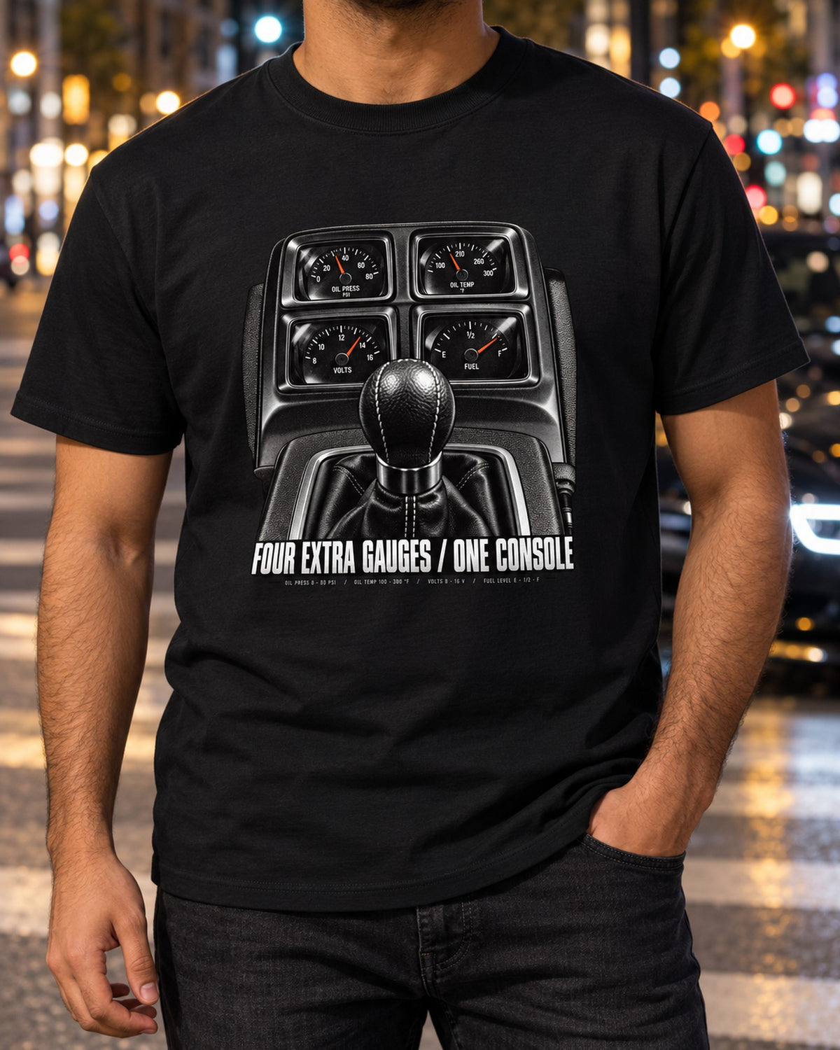 2010 Camaro SS Four Gauges Low Console Cockpit Shirt T-Shirt Black worn hero