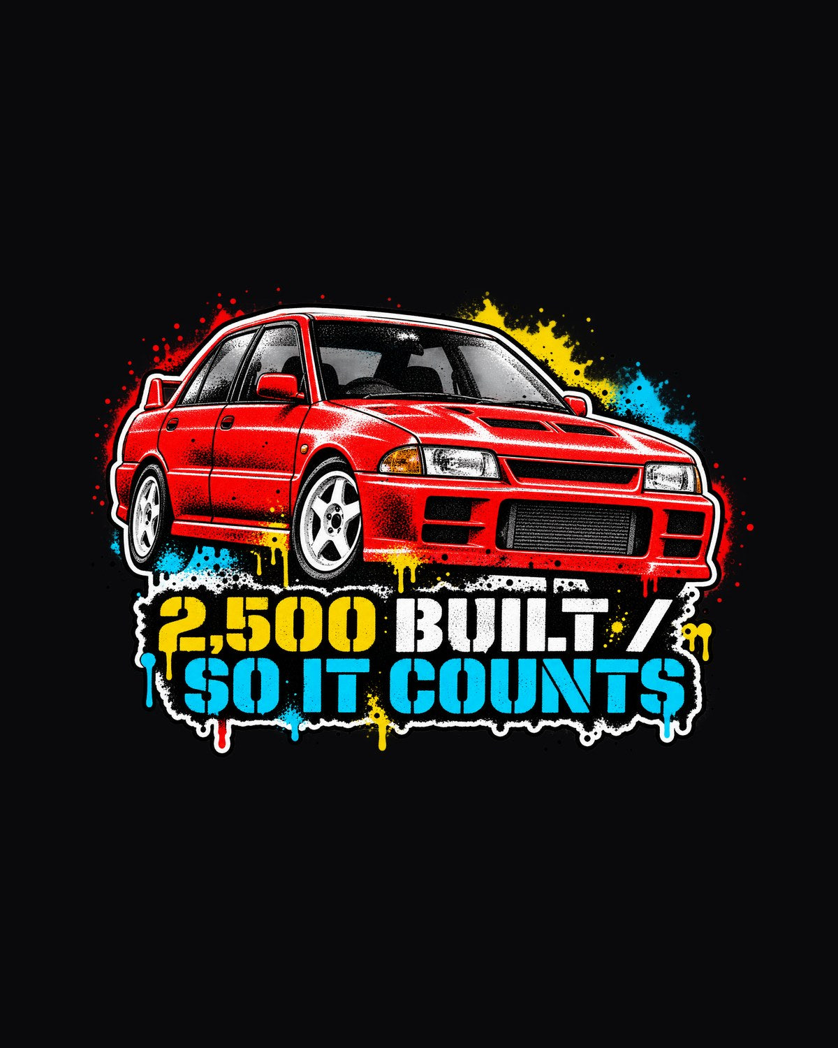 Mitsubishi Lancer Evolution I CD9A Homologation Stencil Tee design only