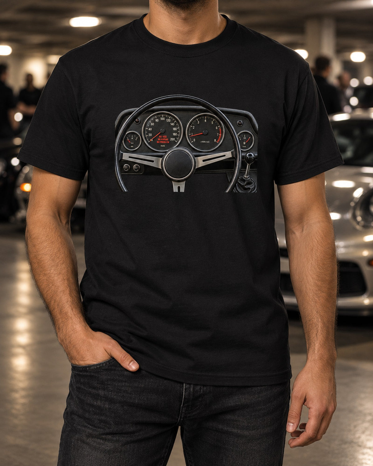 BMW 2002 No ABS No Airbag Cockpit Shirt, Classic Car Guy Tee T-Shirt Black worn hero