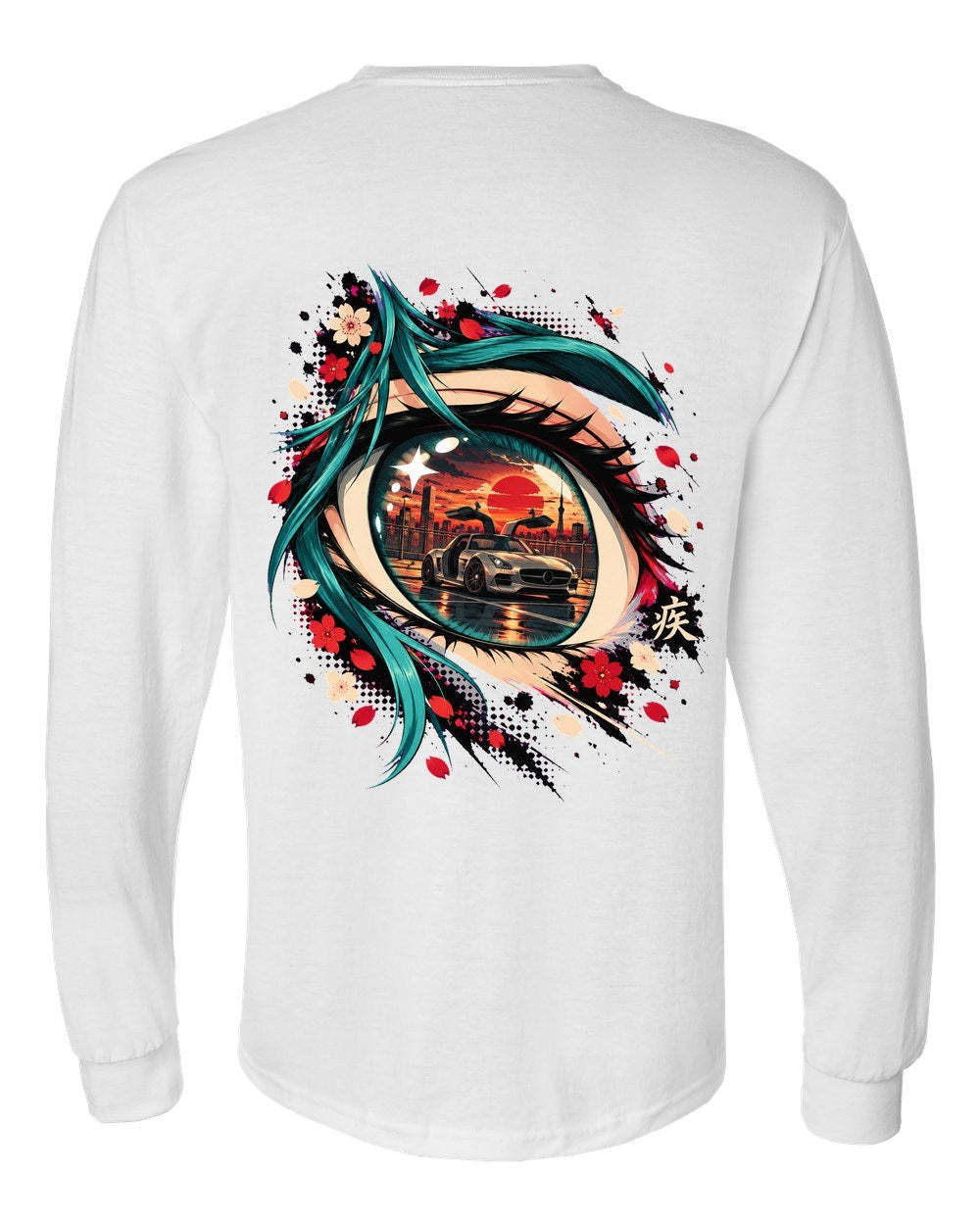 Mercedes-Benz SLS AMG Anime Girl Long Sleeve White back