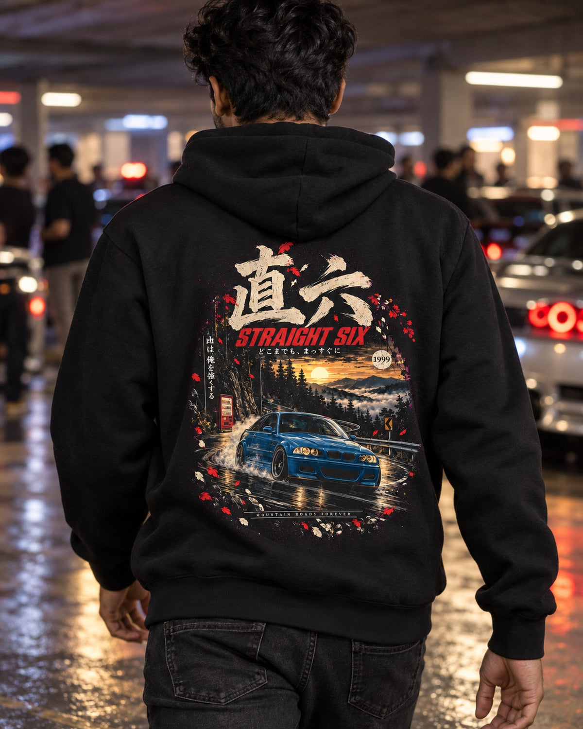 BMW M3 E46 Straight Six Shirt, Hoodie & More Pull Over Hoodie Black worn hero