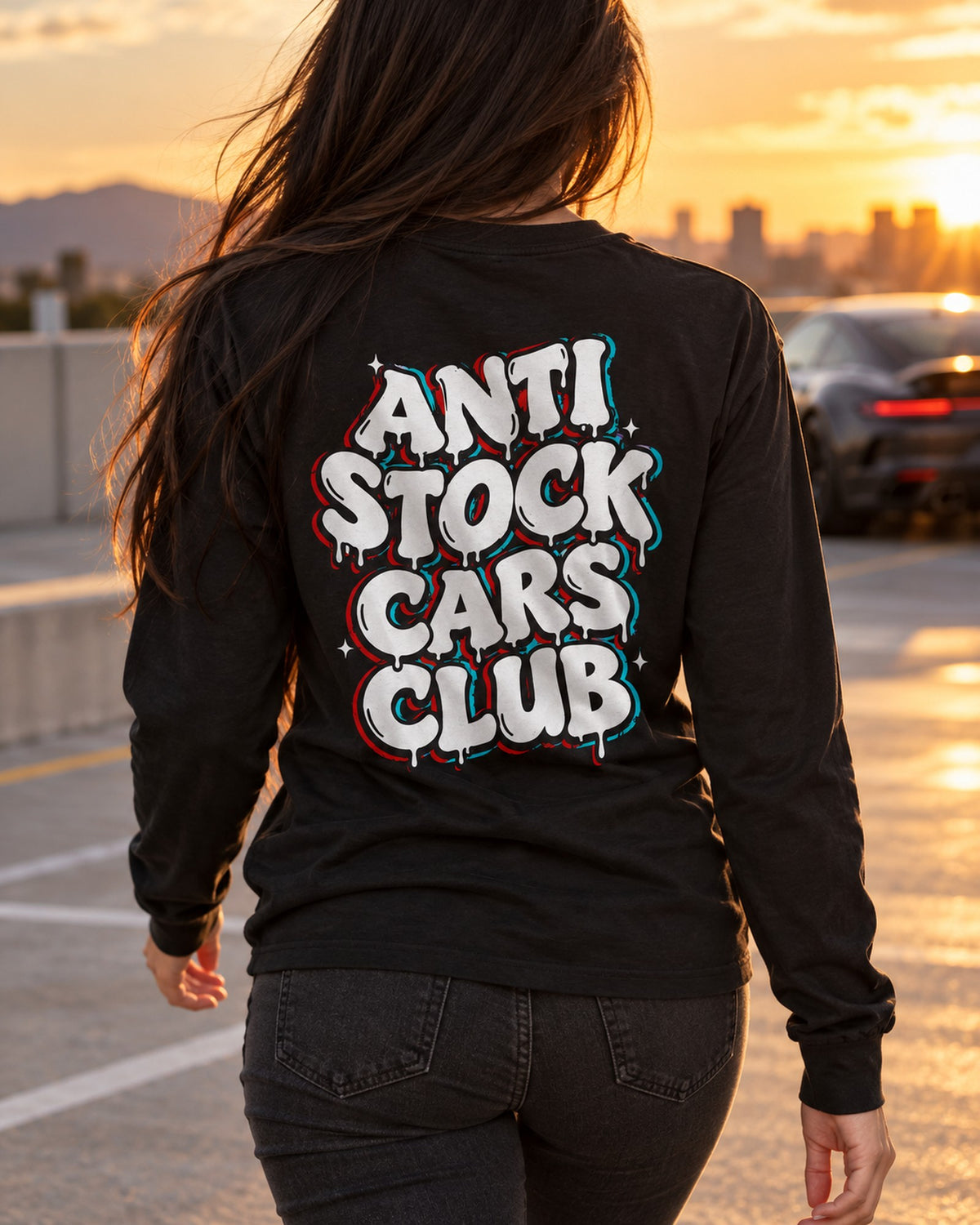 Anti Stock Cars Club Graffiti Shirt, Hoodie & More Long Sleeve Black worn hero