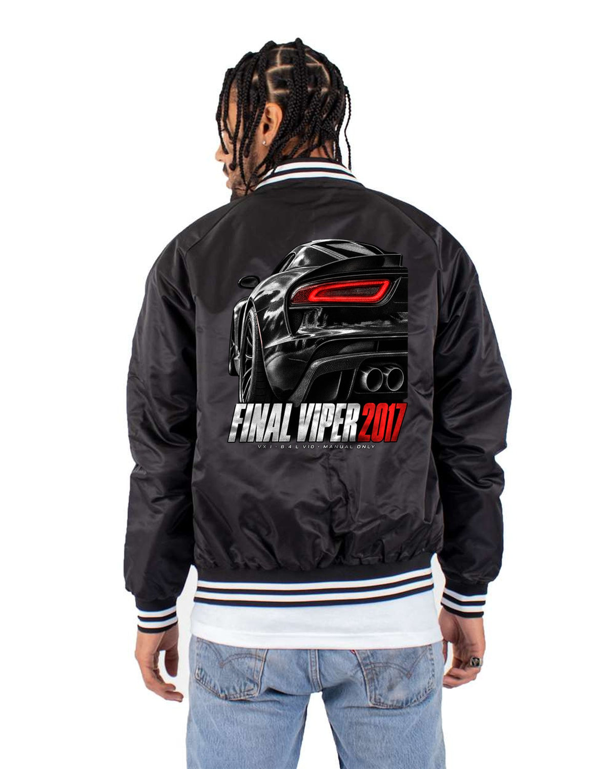 2014 Dodge Viper SRT VX I Rear Taillight Macro Tee Bomber Jacket Black back