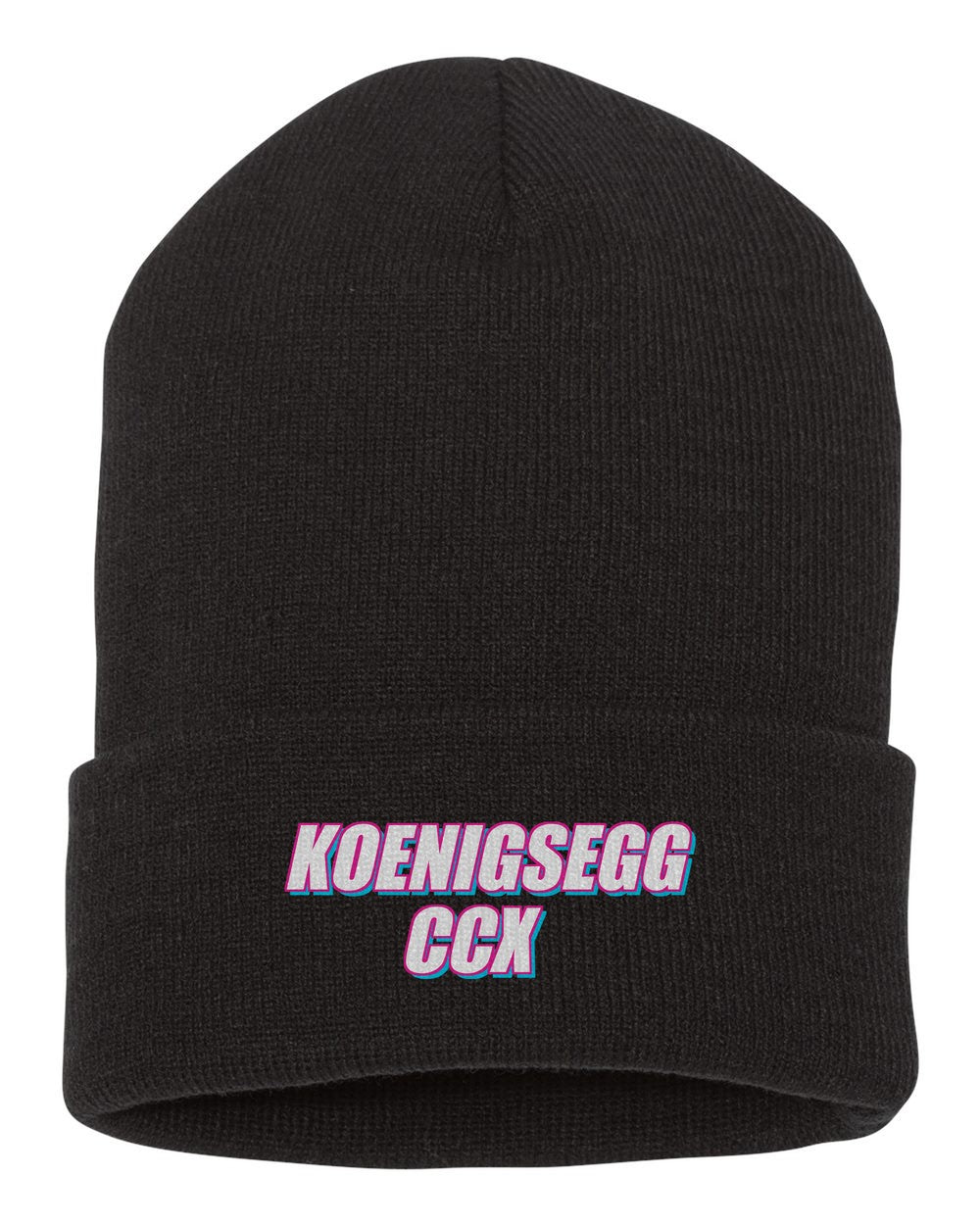 Koenigsegg Ccx black beanie front view with car name