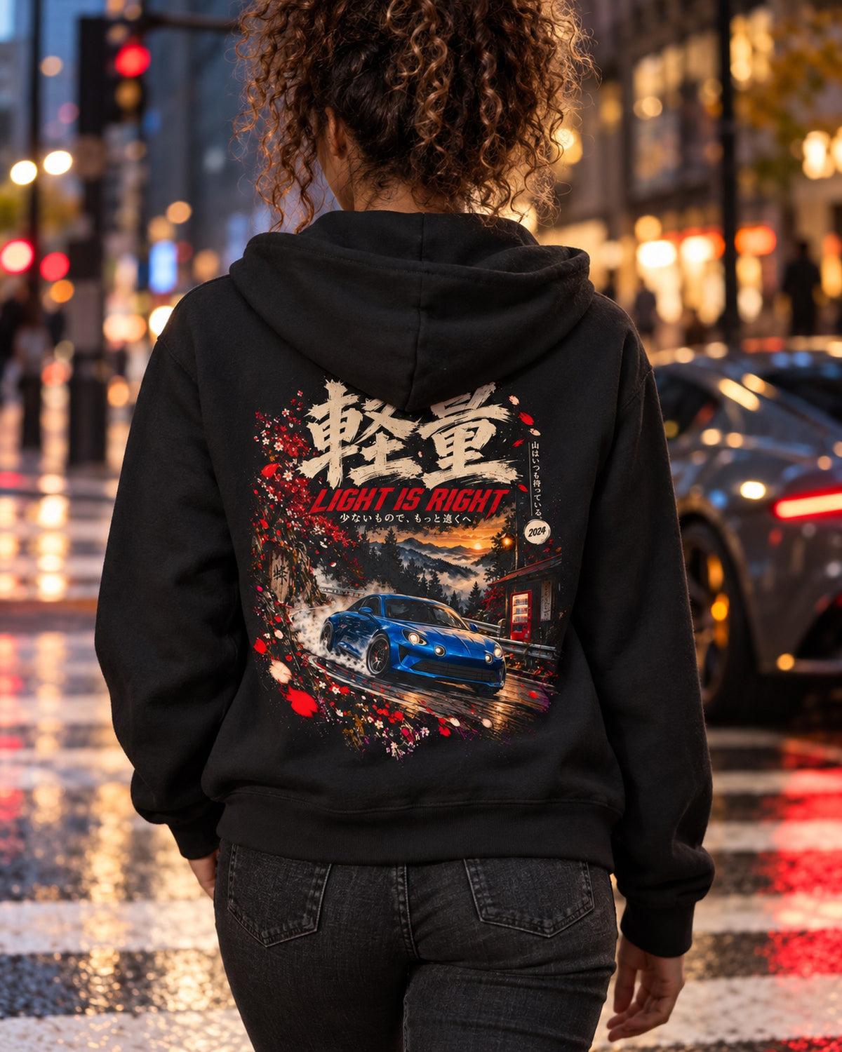 Alpine A110 Light Is Right Shirt, Hoodie & More Zip Hoodie Black worn hero