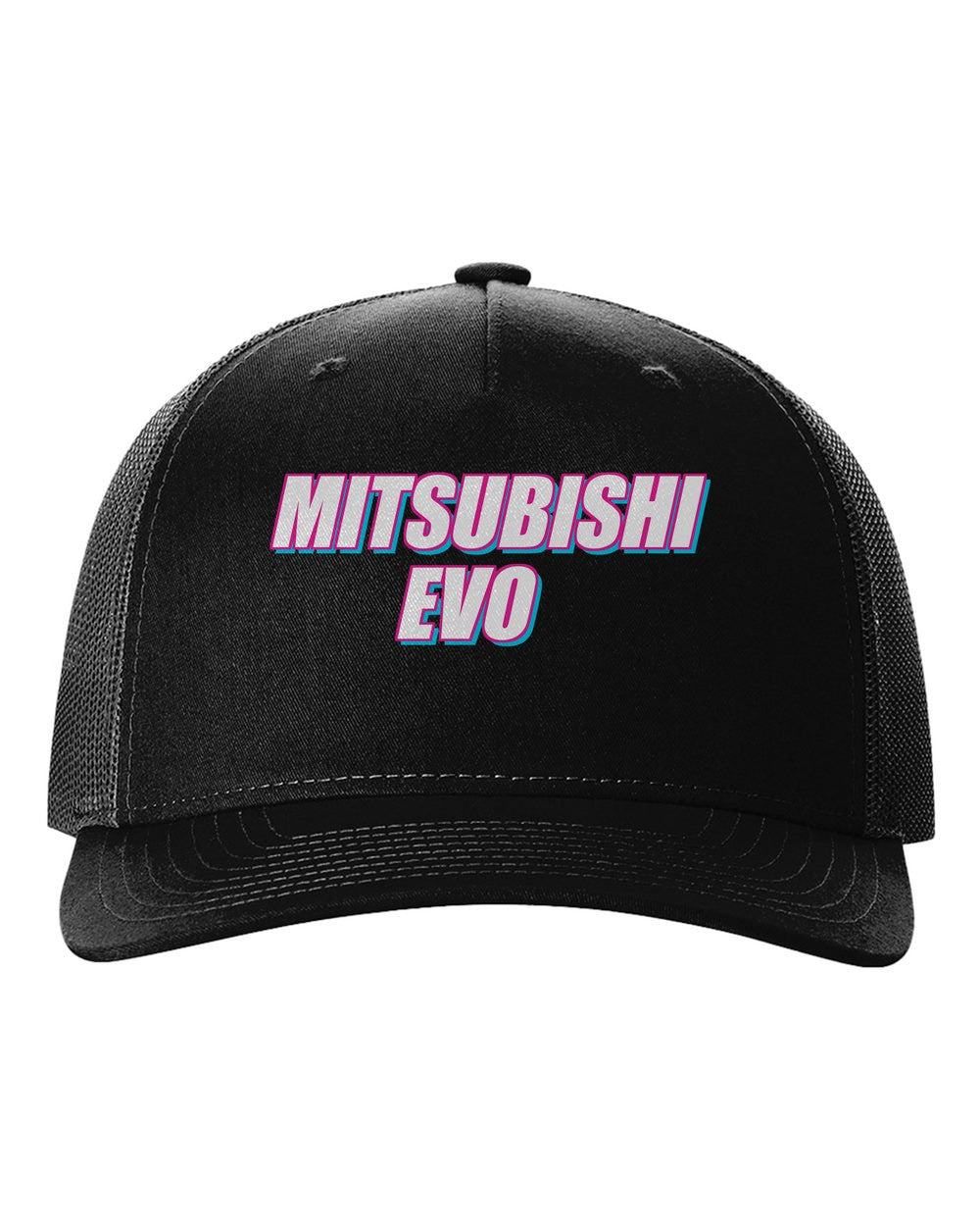black hat front view with car name