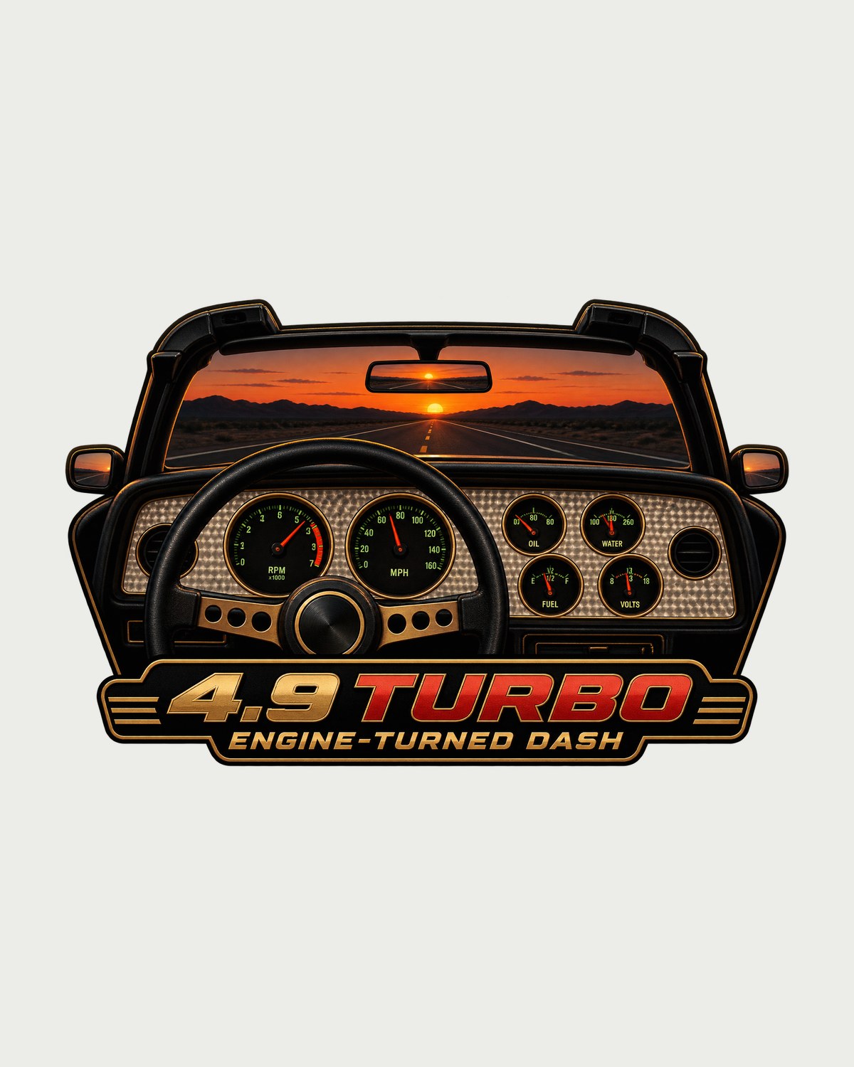 1981 Pontiac Trans Am 4.9 Turbo Dashboard Gauge Tee design only