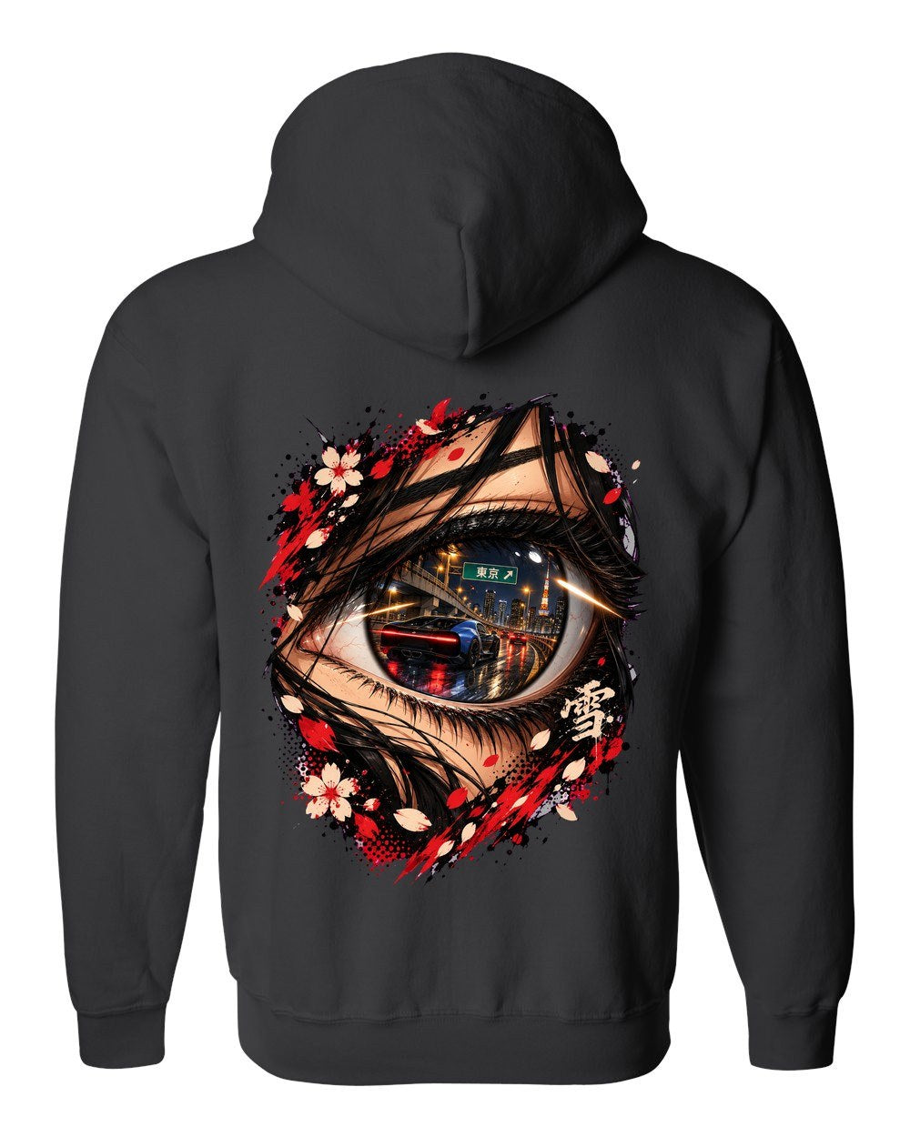 Bugatti Chiron Anime Girl Zip Hoodie Black back