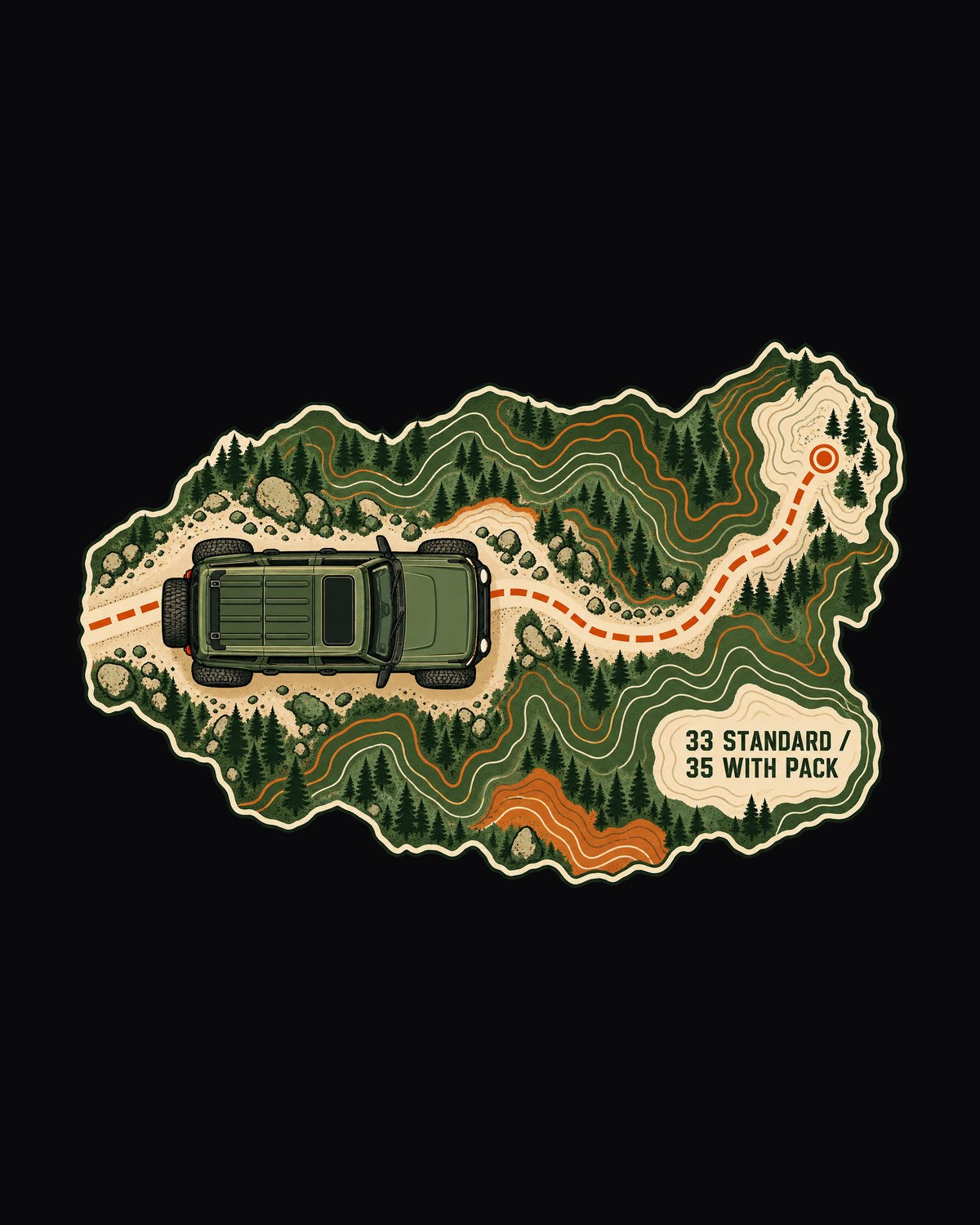 2021 Ford Bronco Badlands 4-Door Contour Tread Topo Map Tee design only