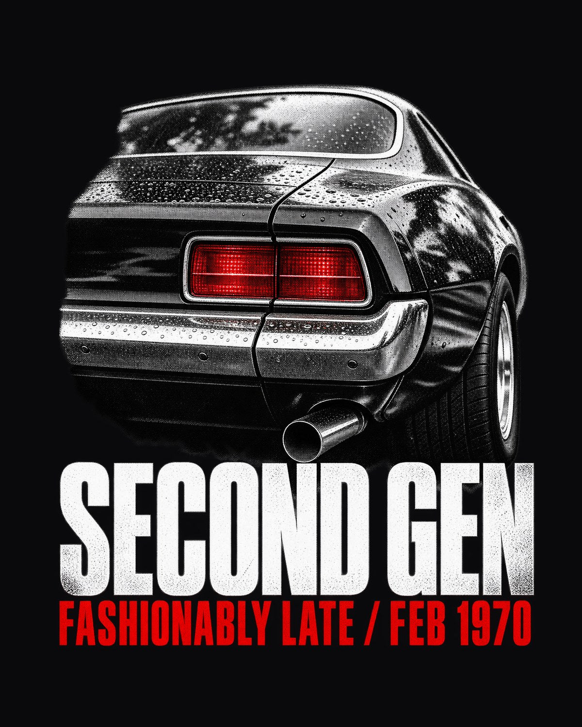 Second-Gen 1970 Camaro Split Bumper Taillight Macro Shirt design only