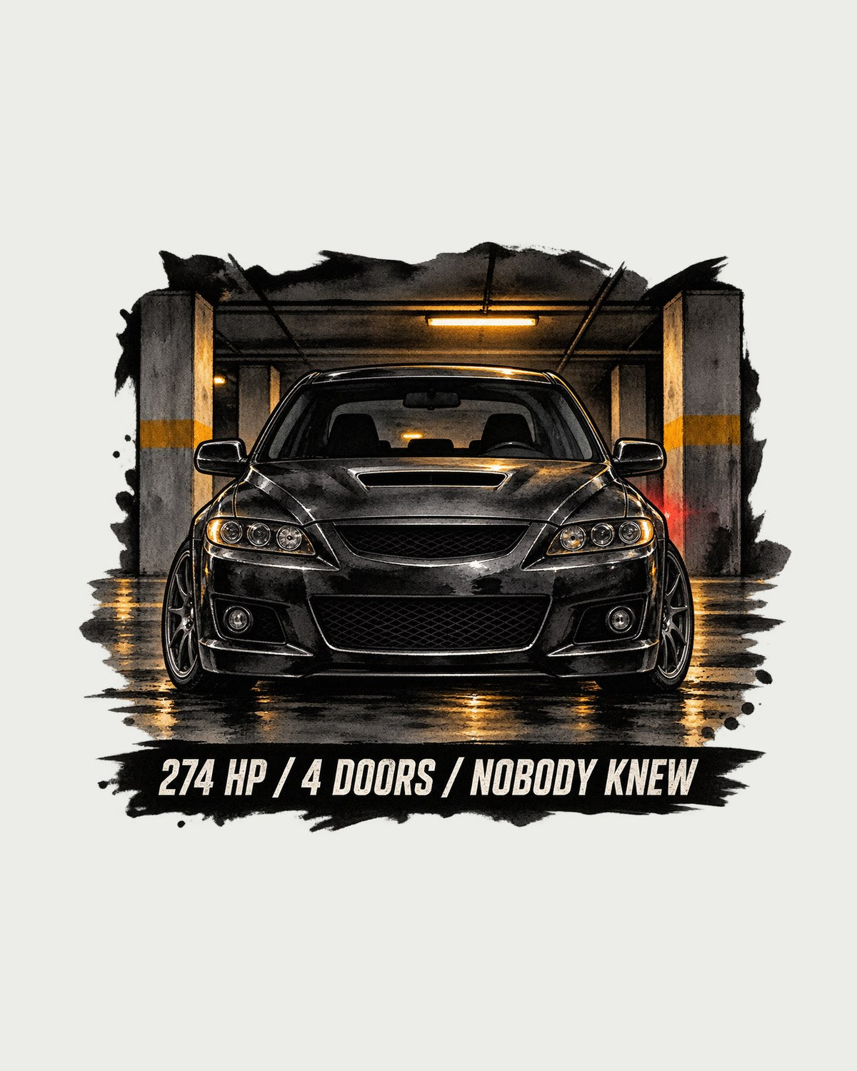 Mazdaspeed6 GG Sleeper Noir Ink Wash Shirt, 274 HP Sedan design only