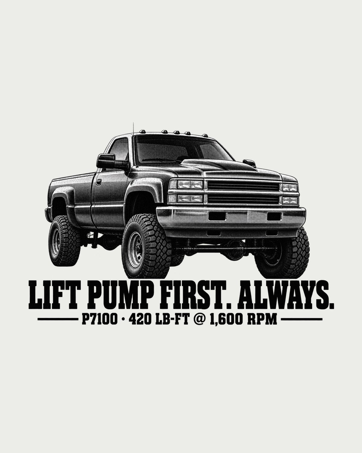 Ram 2500 2nd Gen 12V Lift Pump First Shirt, P7100 Diesel Gift design only