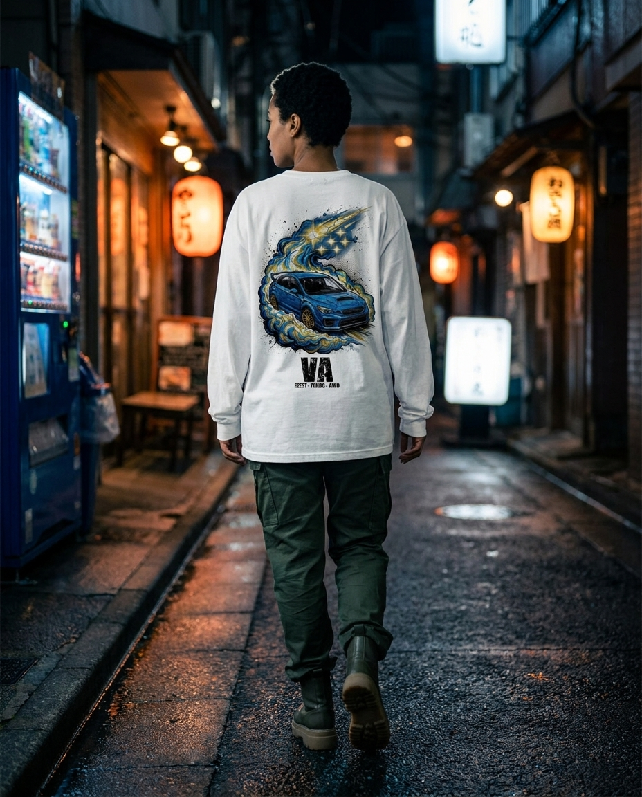 White Long-Sleeve Tee street