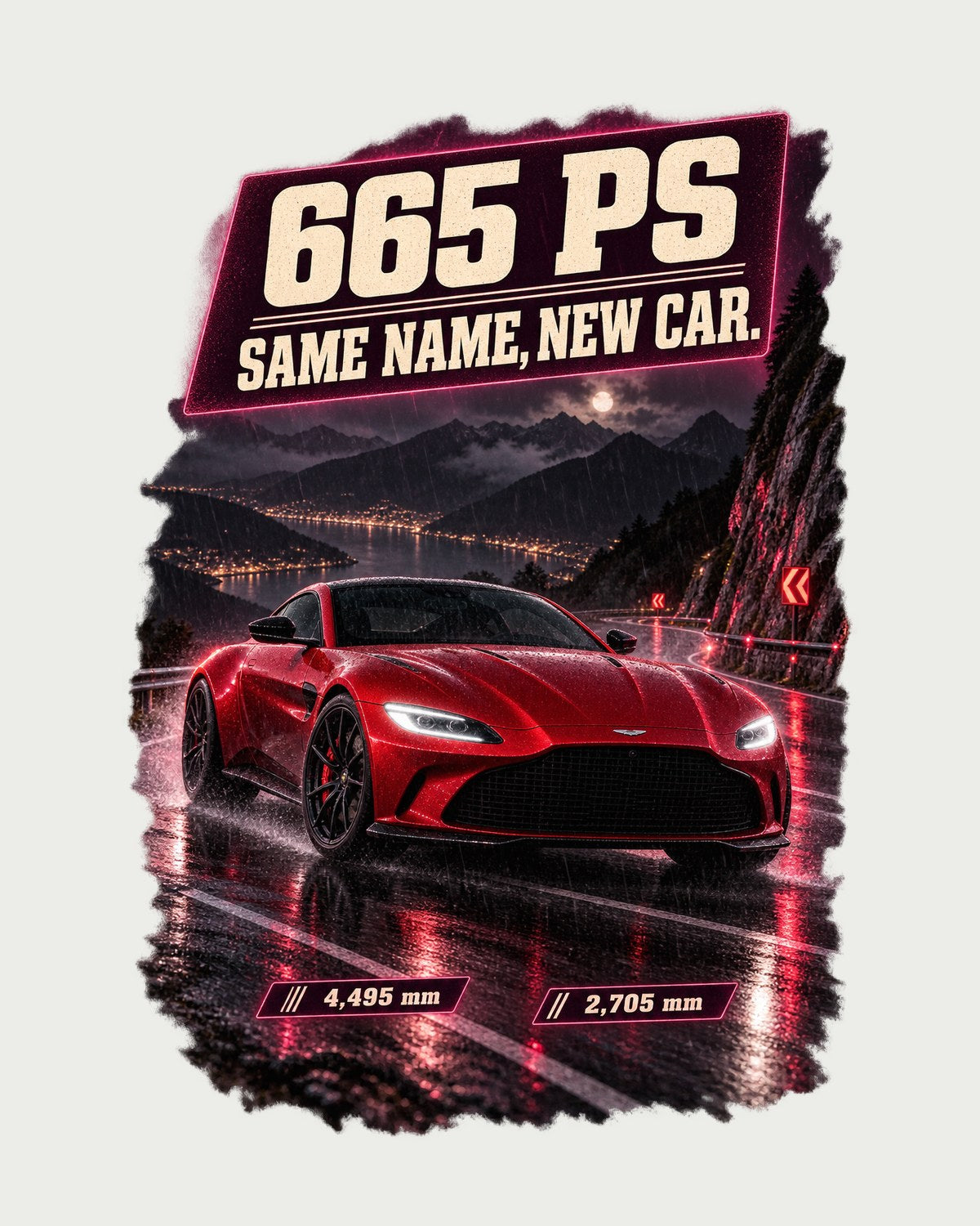 Aston Martin Vantage 2024 Touge Night Shirt, 665 PS design only