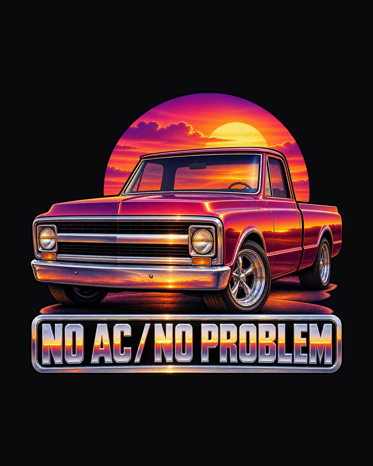 Chevrolet C10 Action Line Fleetside 1967-72 Sunset Grille Tee design only