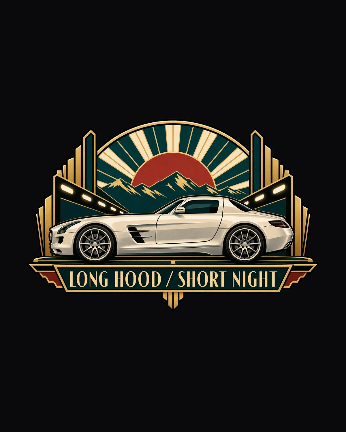 Mercedes SLS AMG C197 80s Chrome Tail Light Tee, Car Guy Gift design only
