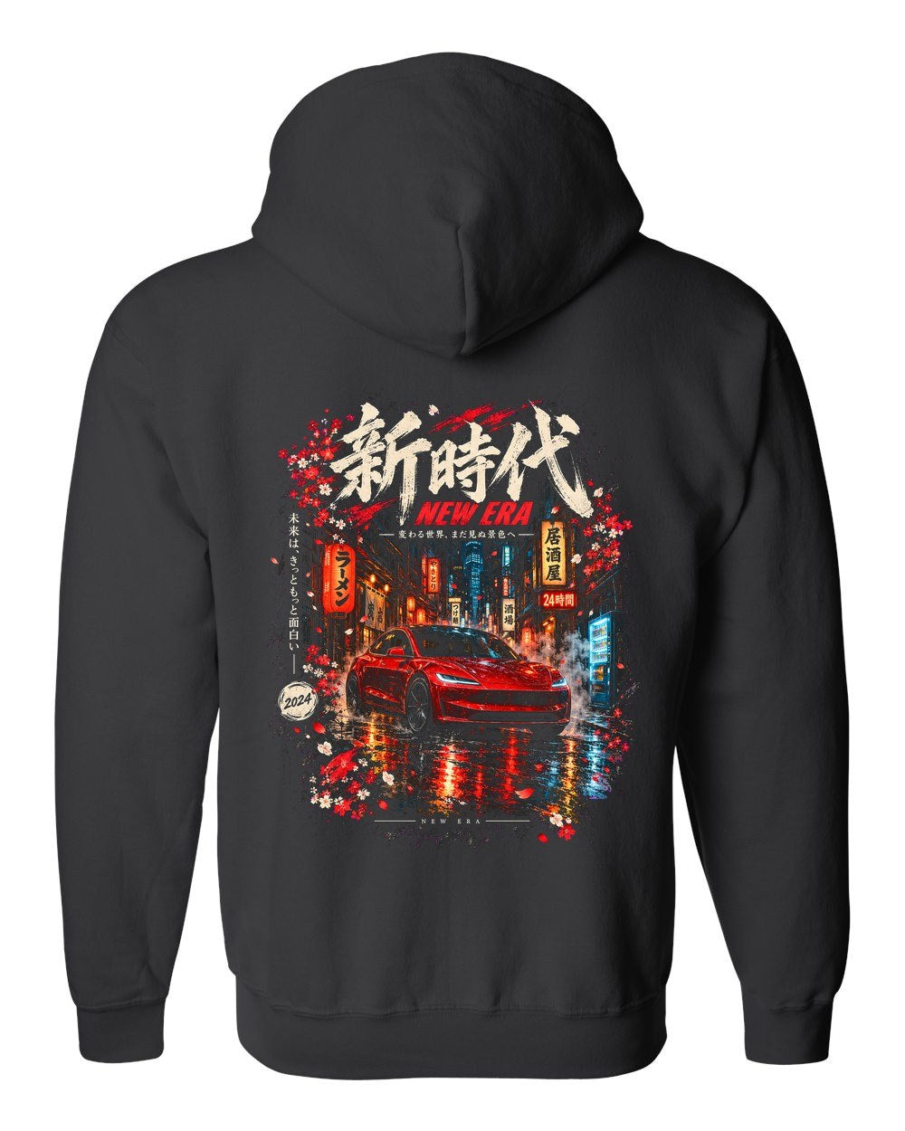 Tesla Model 3 Highland Zip Hoodie Black back