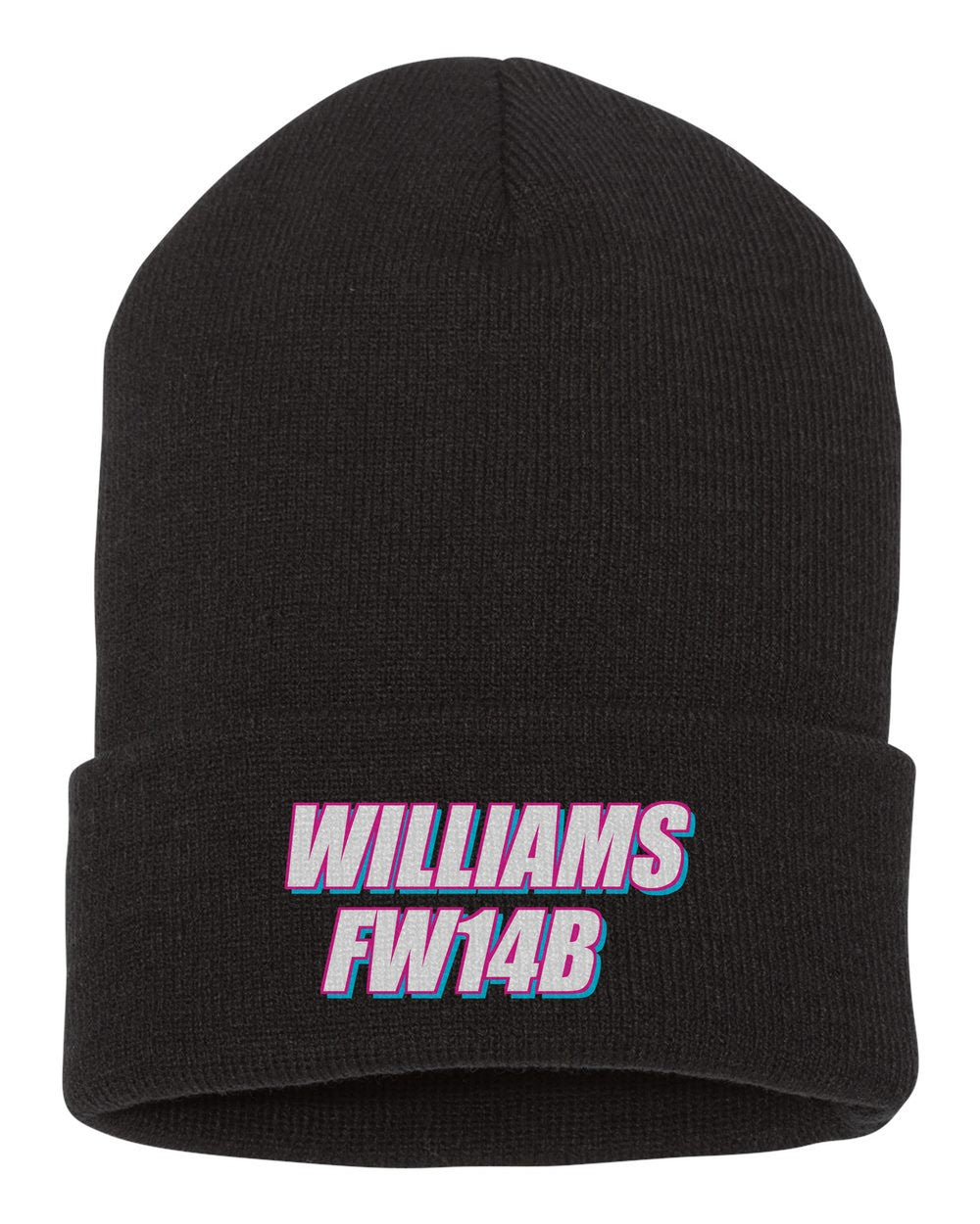 Williams Fw14B black beanie front view with car name