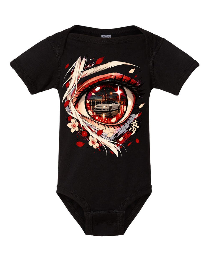 Nissan Silvia S15 Anime Girl Baby Onesie Black front