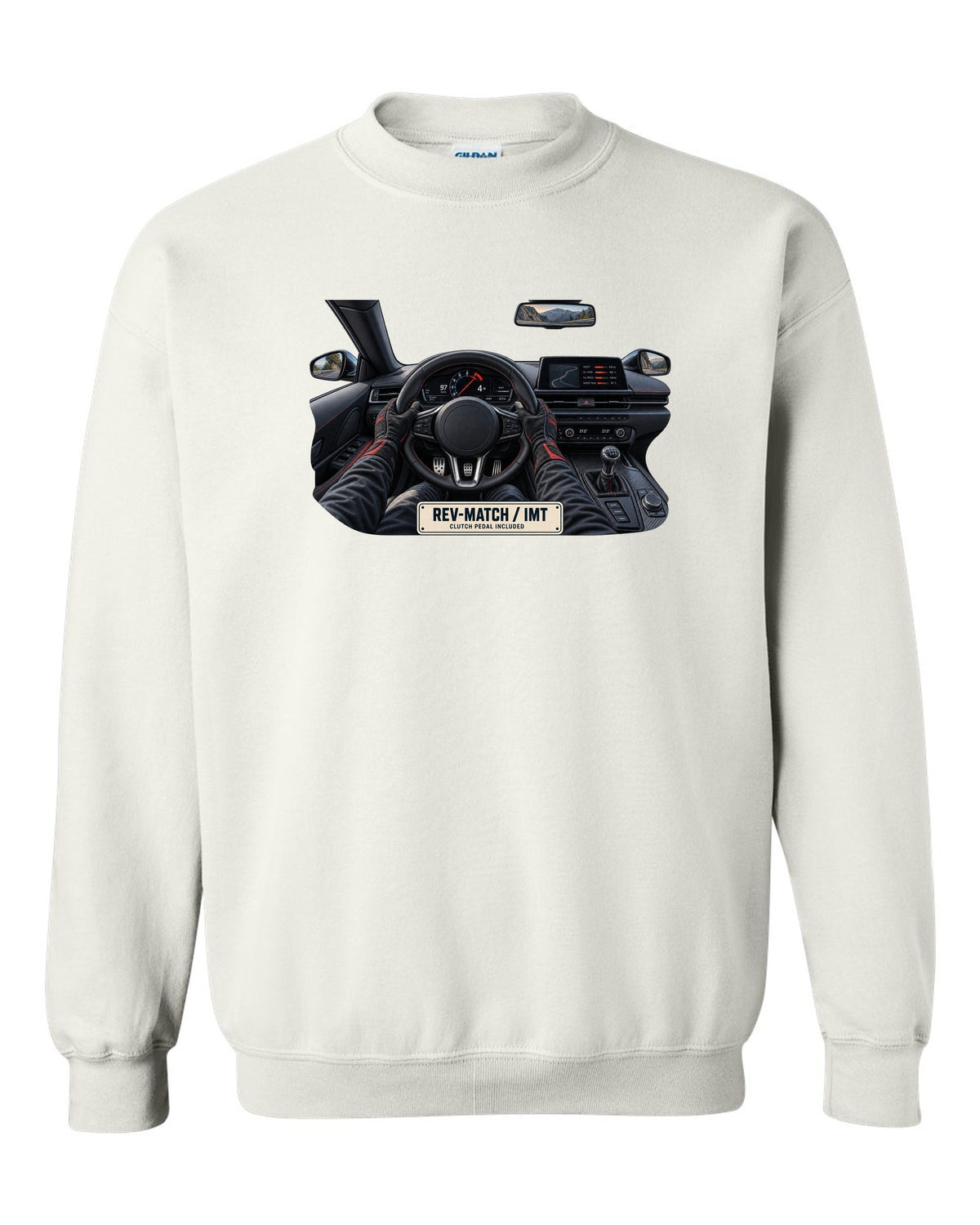 Toyota GR Supra B58 3.0L turbo straight-six engine bay illustration, print white crewneck front view with the design