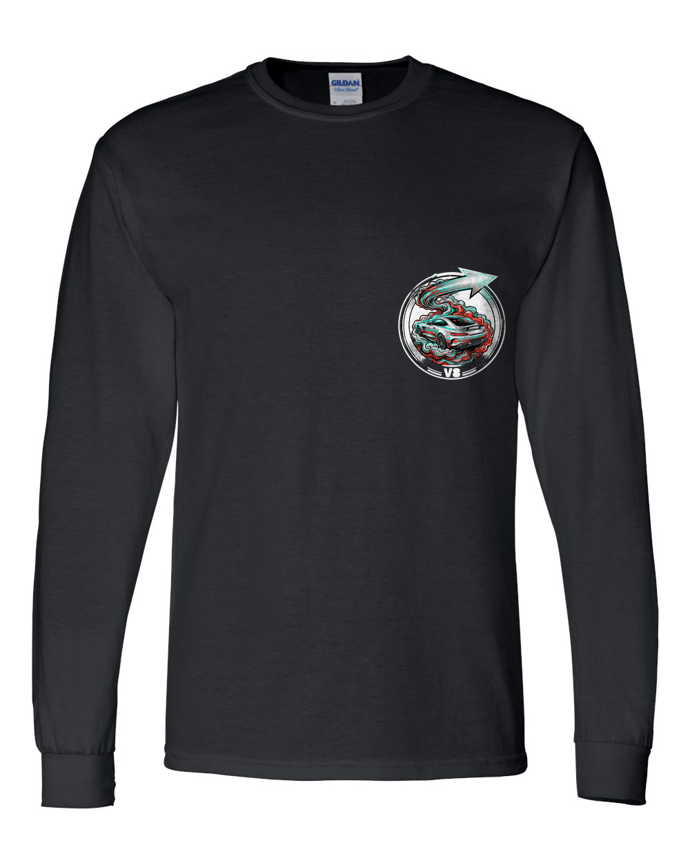 Mercedes-AMG GT Silver Arrow Long Sleeve T-Shirt — Black front emblem