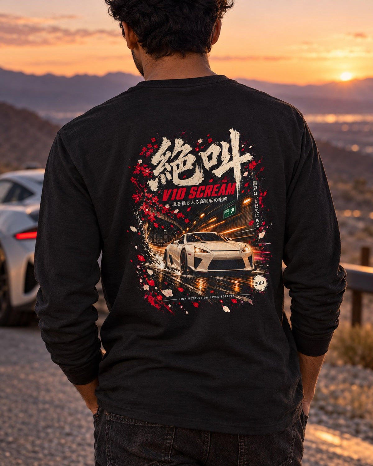 Lexus LFA V10 Scream Shirt, Hoodie & More Long Sleeve Black worn hero