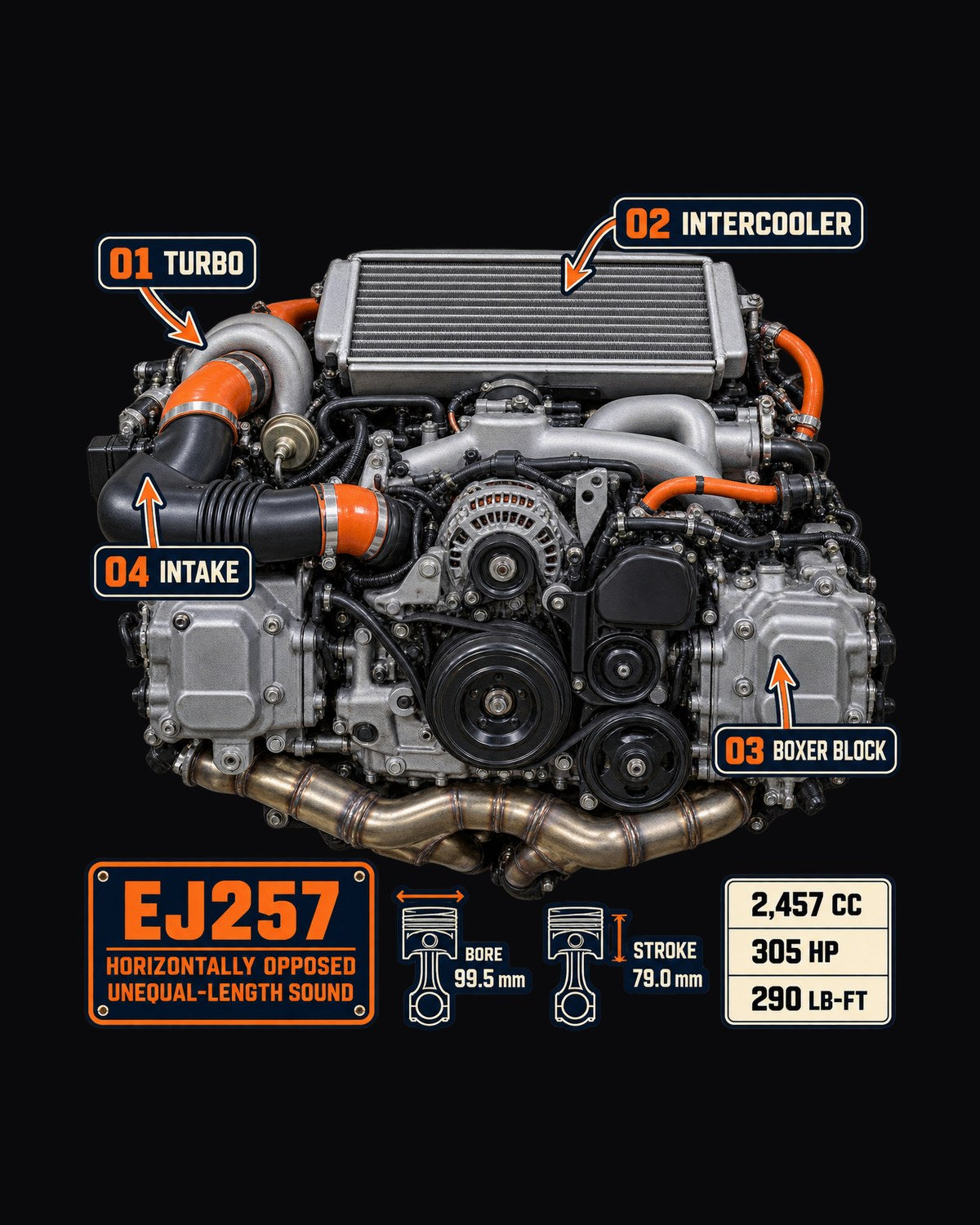 Subaru EJ257 Boxer Engine Shirt, WRX STI VA Car Guy Gift design only