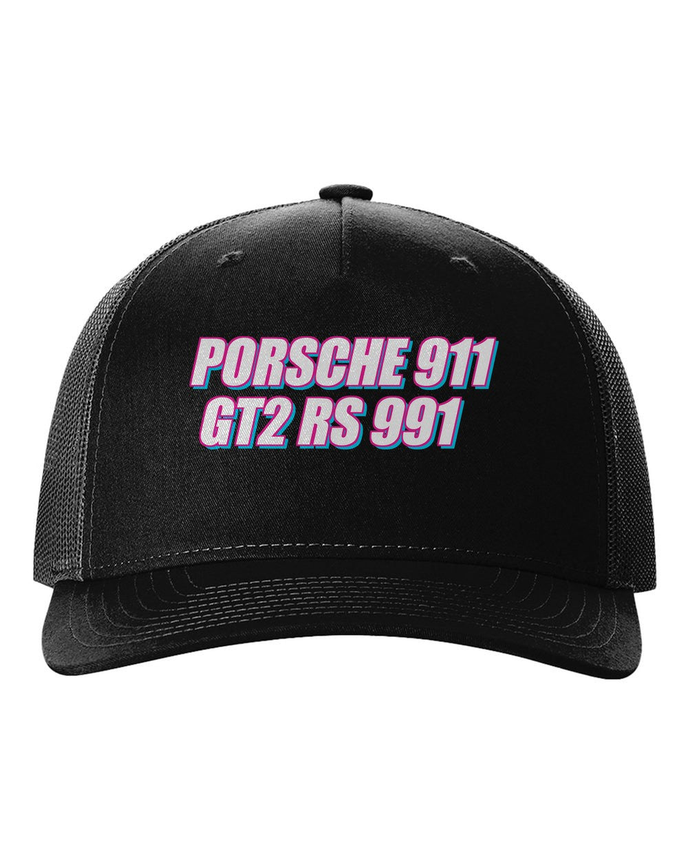 black hat front view with car name