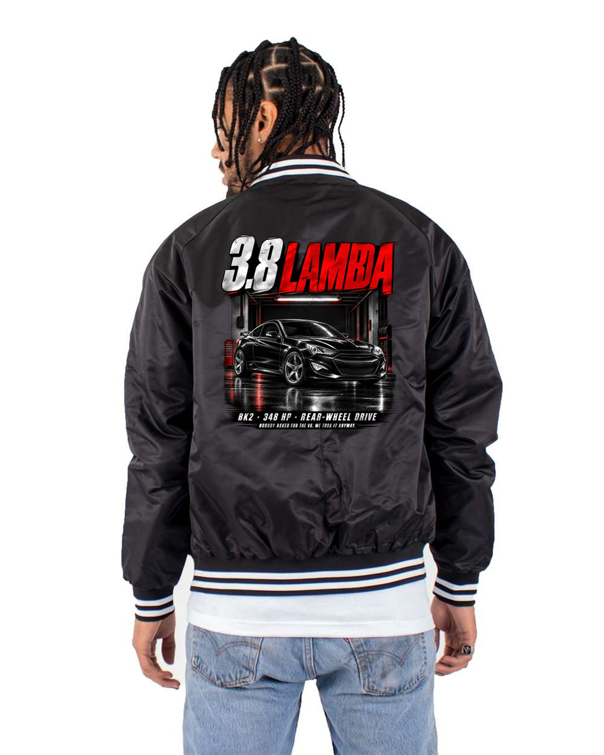 Hyundai Genesis Coupe BK2 3.8 Track Garage Night Shirt, V6 Fan Bomber Jacket Black back