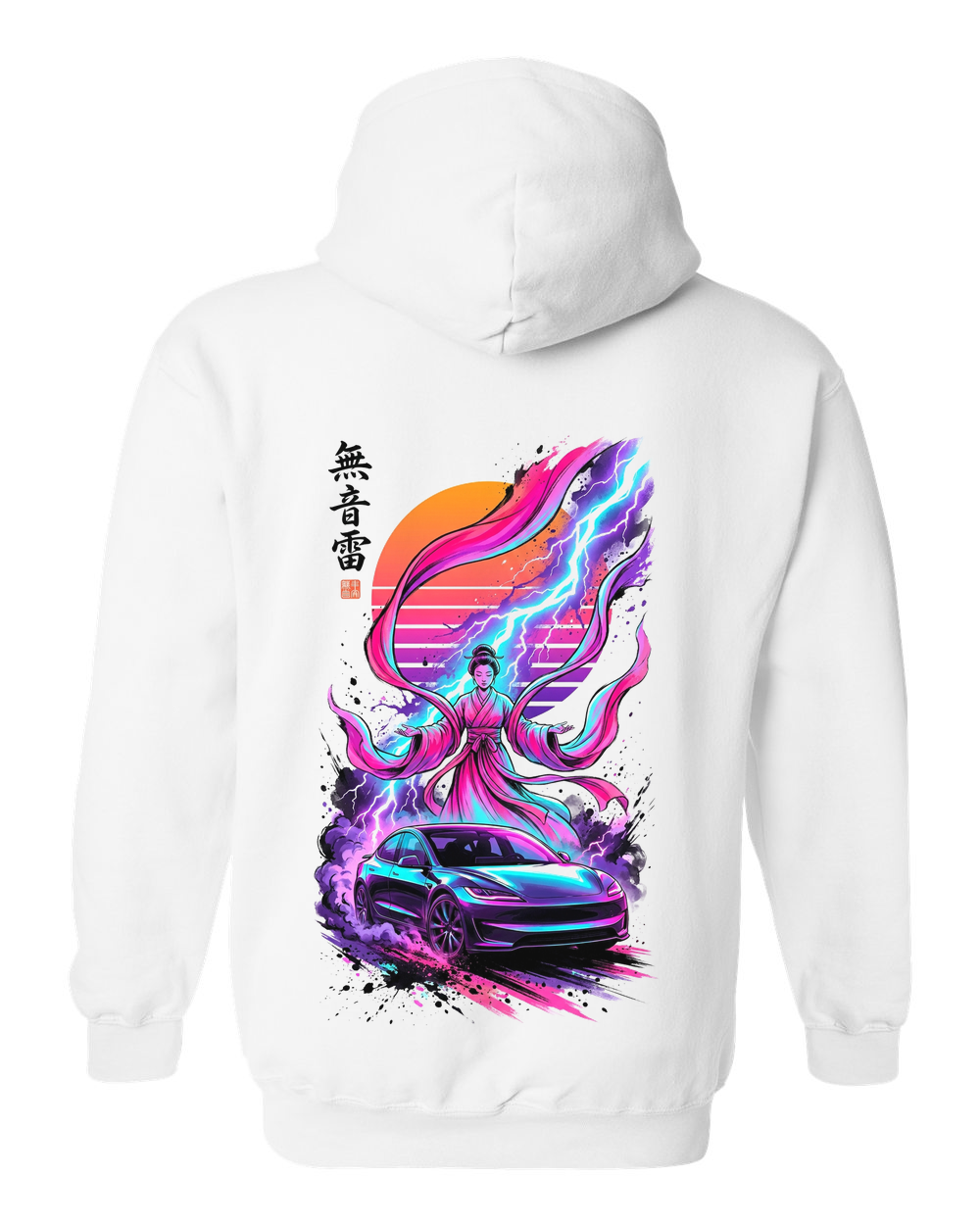 Muon Rai Silent Thunder Hoodie white back full print