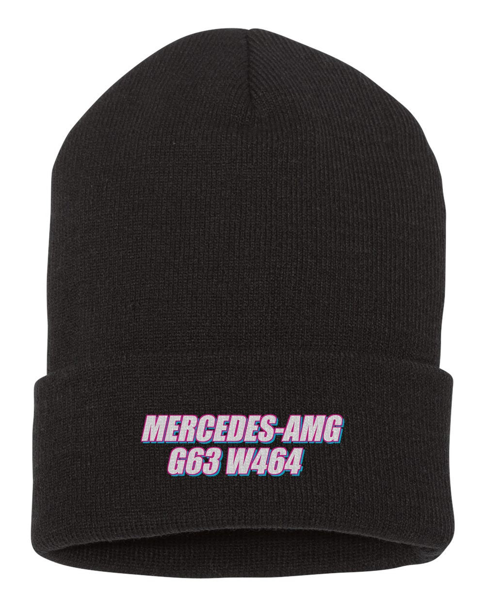 Mercedes-Amg G63 W464 black beanie front view with car name