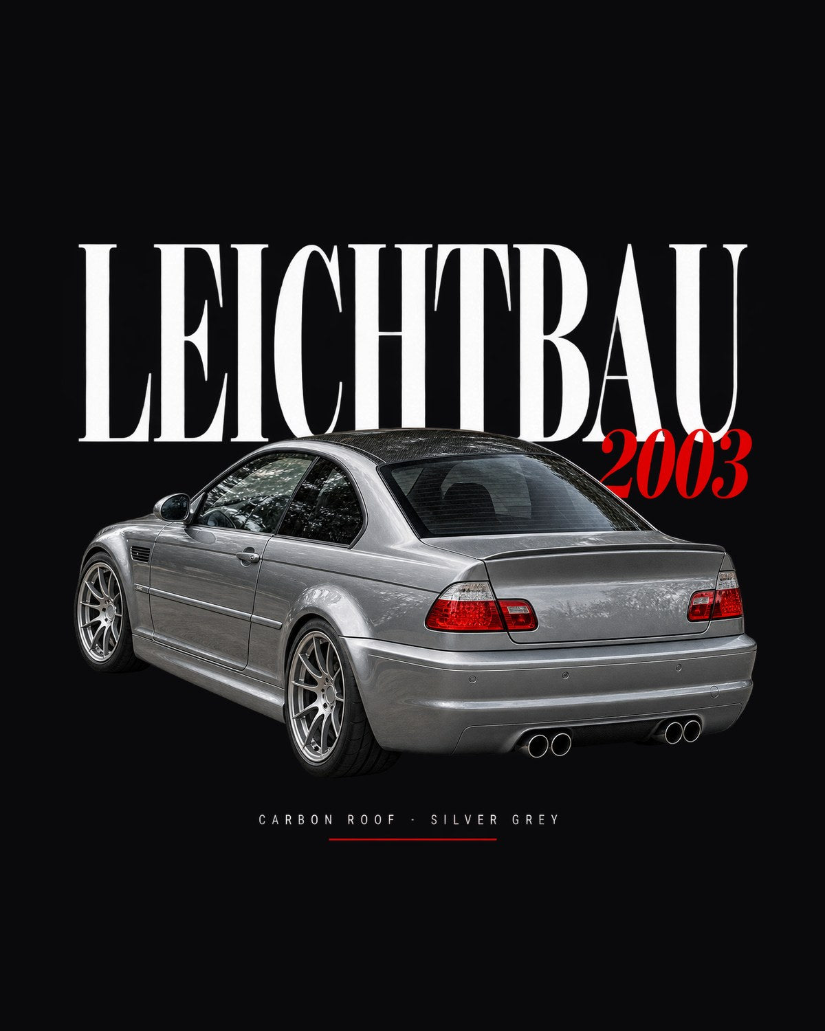 BMW E46 M3 CSL 2003 Leichtbau Editorial Shirt, Carbon Roof design only