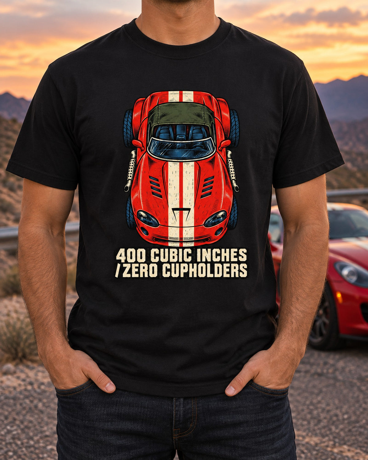 Dodge Viper RT/10 SR I Linocut Shirt, Zero Cupholders T-Shirt Black worn hero