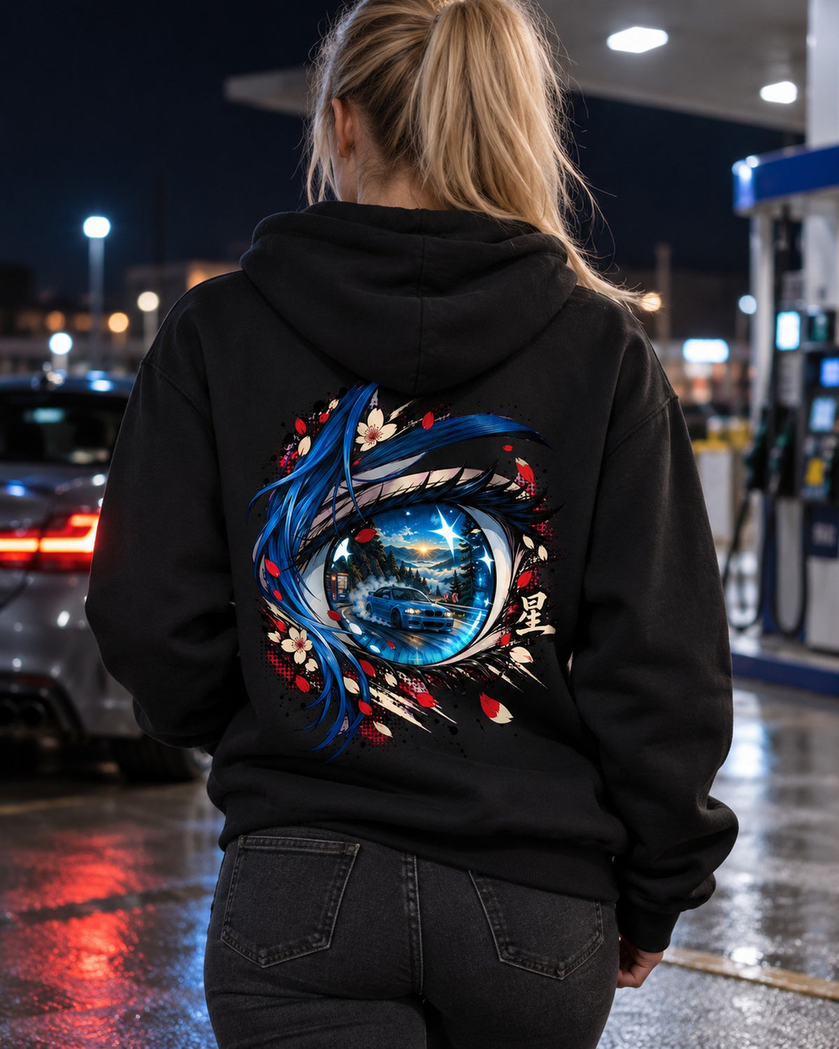 BMW M3 E46 Anime Girl Shirt, Hoodie & More Pull Over Hoodie Black worn hero