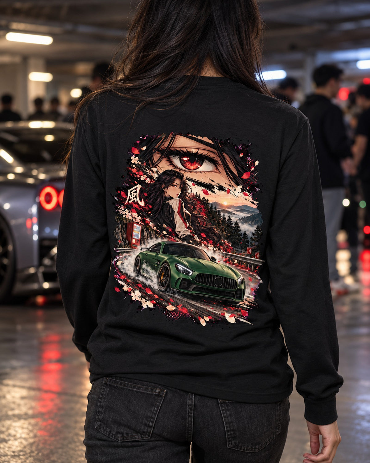 Mercedes-AMG GT R Anime Girl Shirt, Hoodie & More Long Sleeve Black worn hero