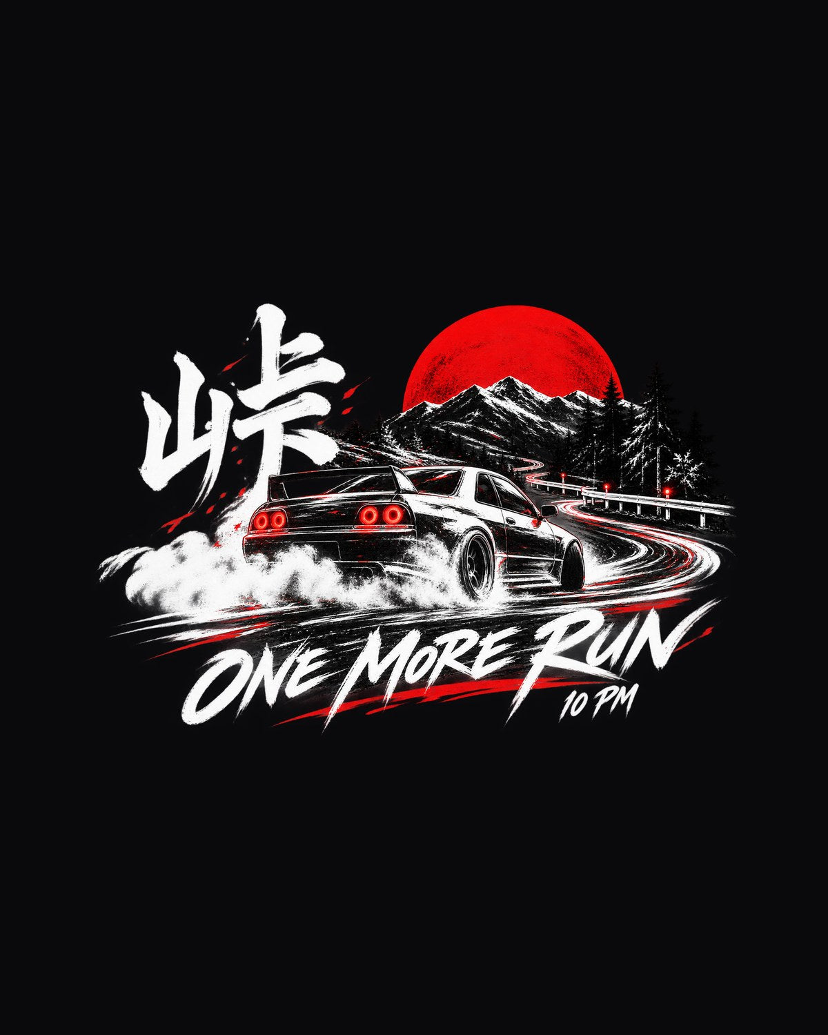 Mazda RX-7 FD3S Touge Night Run Shirt, One More Run 10 PM design only