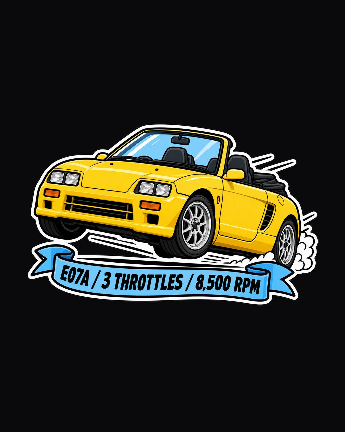 Honda Beat PP1 Triple Throttle Sticker-Style Car Shirt design only