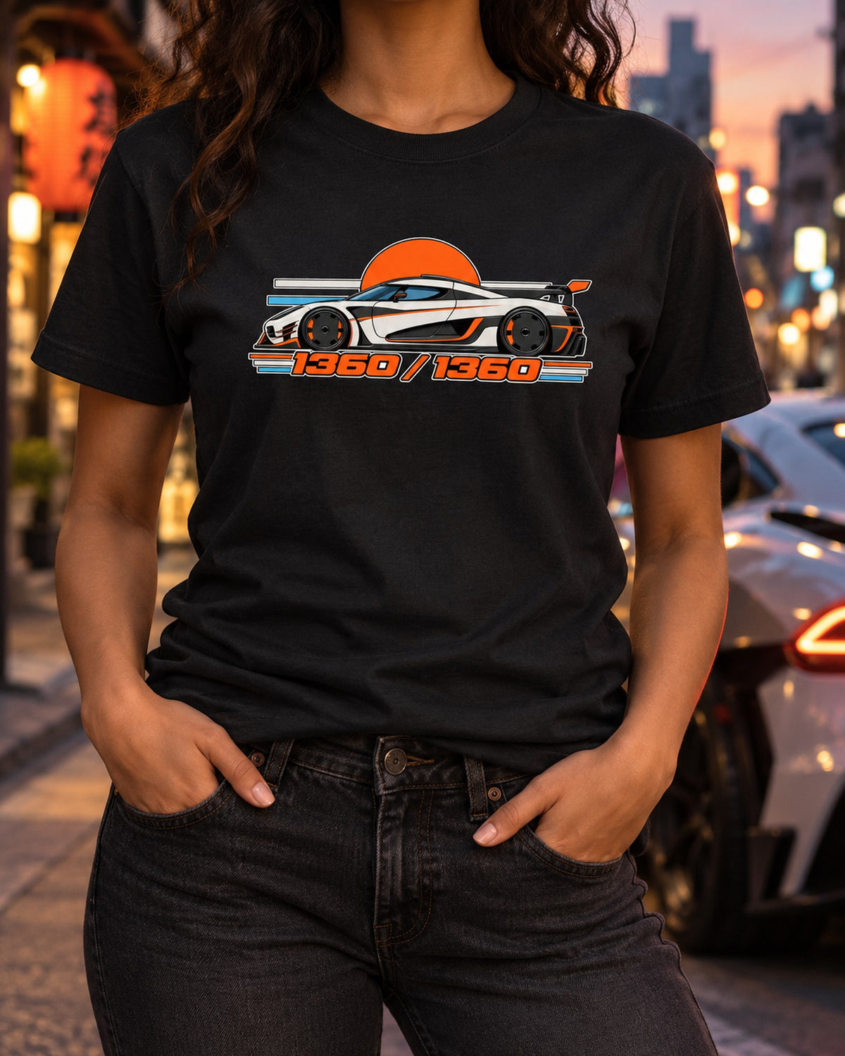 Koenigsegg One:1 Swiss Grid Stat Poster Shirt T-Shirt Black worn hero