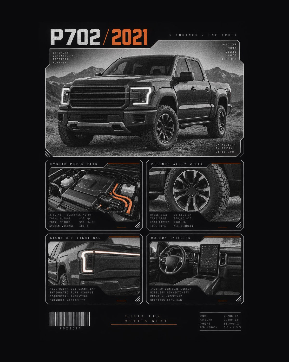 Ford F-150 P702 Light Bar Dossier Panel Shirt design only