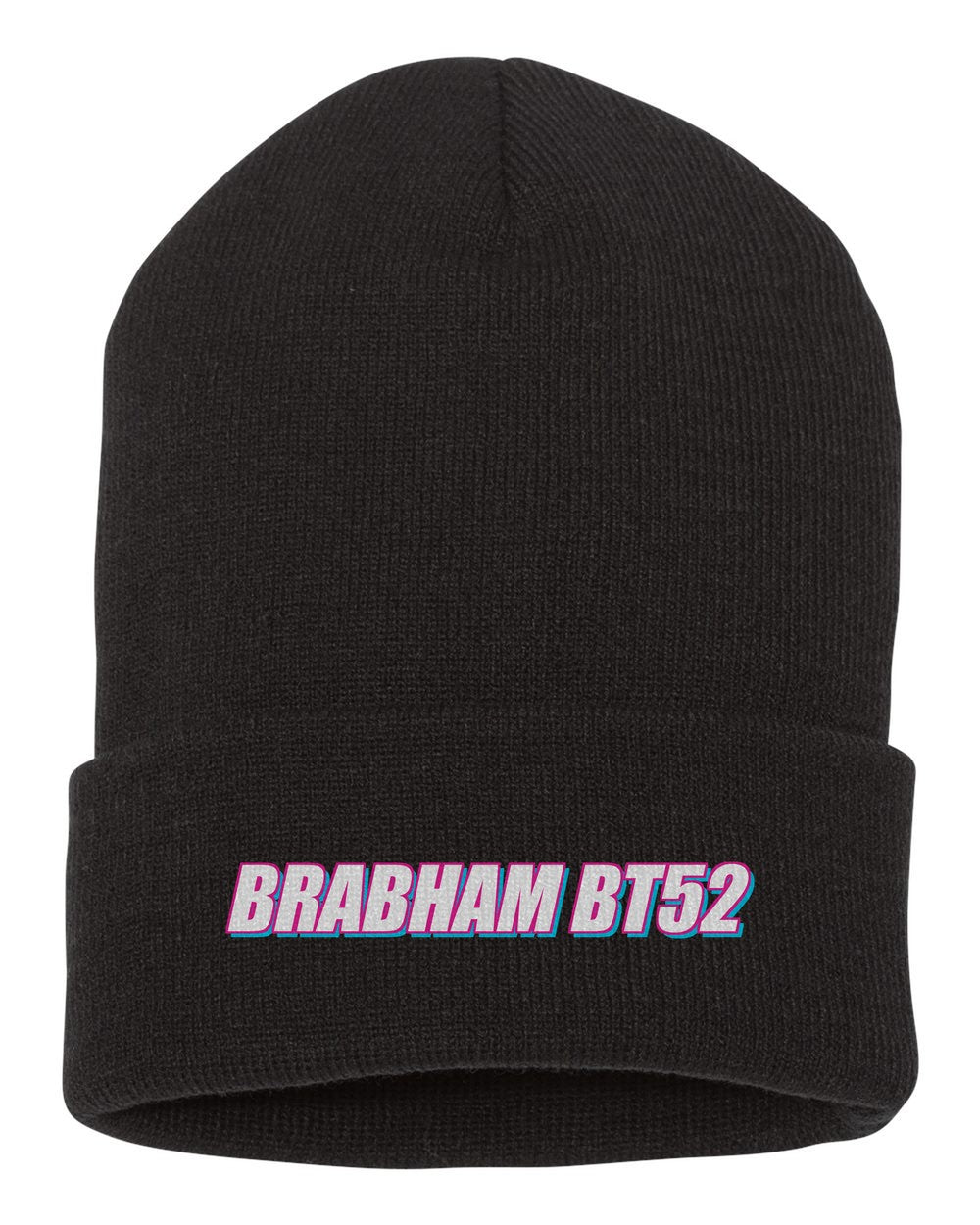 Brabham Bt52 black beanie front view with car name