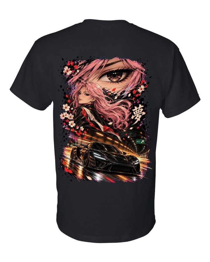 Rimac Nevera Anime Girl T-Shirt Black back