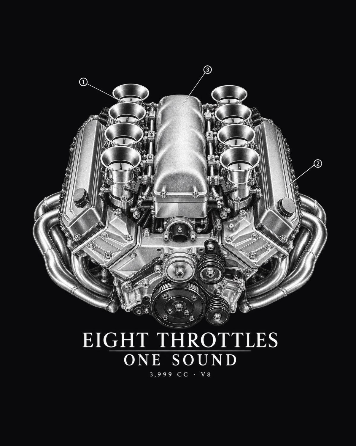 BMW E92 M3 S65 V8 Engine Hero Shirt, Eight Throttles Tee design only