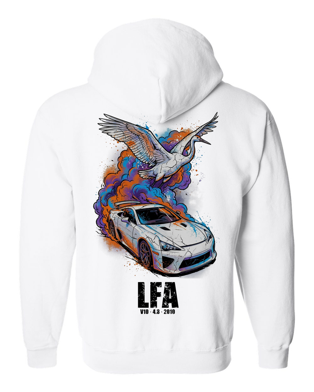 Zip Hoodie White back