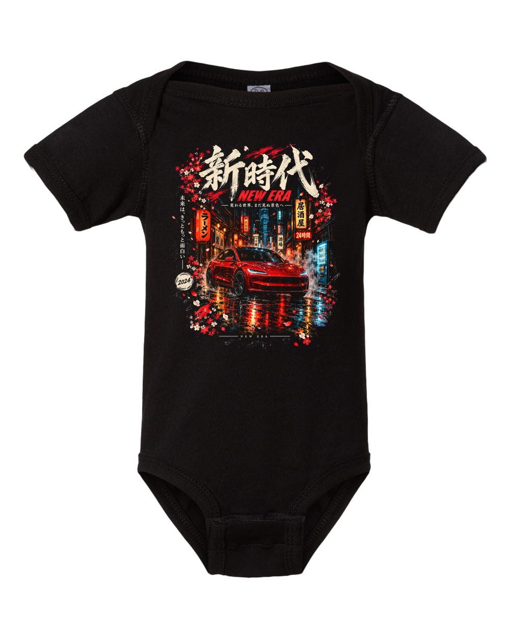 Tesla Model 3 Highland Baby Onesie Black front